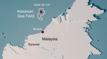 Kasawari sour gas field north of Bintulu, Malaysia