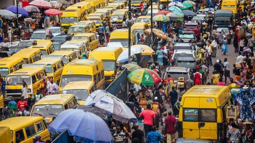 Traffic in african megacity. Lagos, Nigeria, West Africa