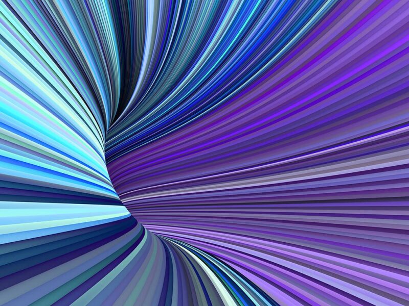 Colorful abstract image of sharp turn