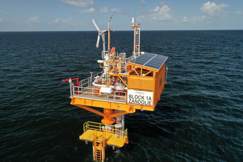 DeNovo Energy's Zandolie unmanned facilities platform located in Block 1(a) off the west coast of Trinidad