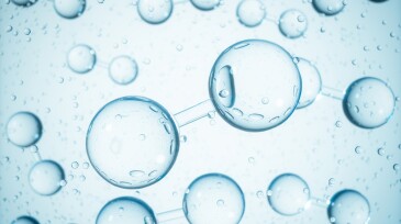 Abstract Molecular Structure With Blue Background.