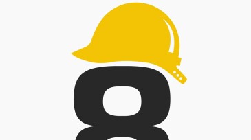 Letter 8 Helmet Construction Logo Concept With Safety Helmet Icon. Engineering Architect Logotype