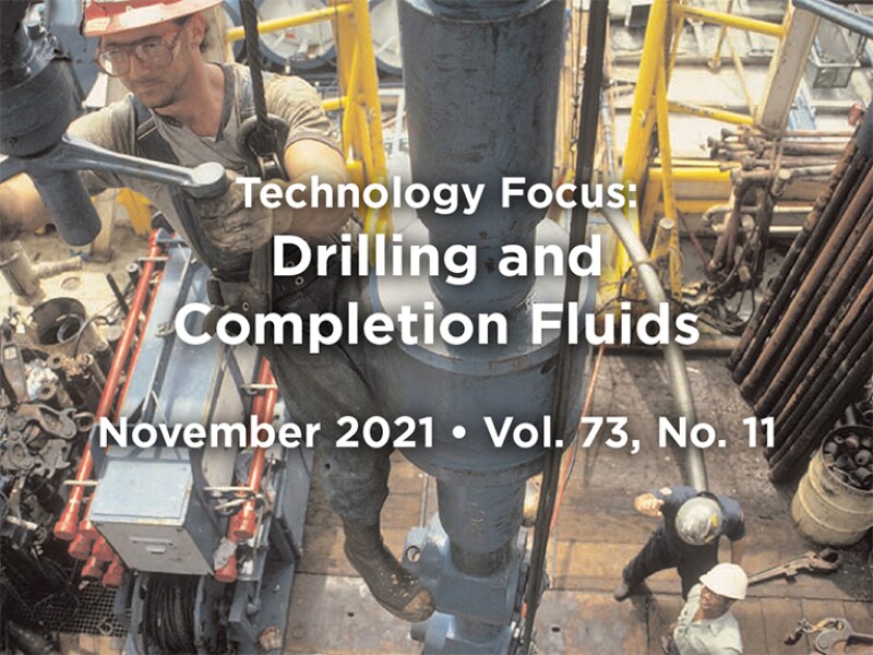Drilling and Completion Fluids intro with overhead view of drill.