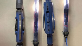 Fig. 2—Lab images of air building up pressure underneath a TAC. Left image shows a high-flow TAC; right image shows a conventional TAC. Source: Vannevar.