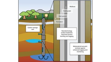 Depiction of a carbon-storage well.