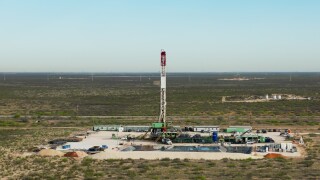 Aerial Shot of a Gas Well in Texas on Sunny Day