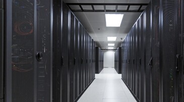 Computer server room at a data center