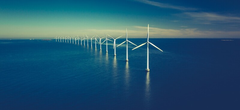 Wind turbines in the ocean