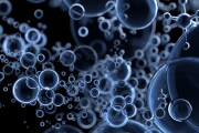 Abstract nano molecular structure. Water 3d spheres