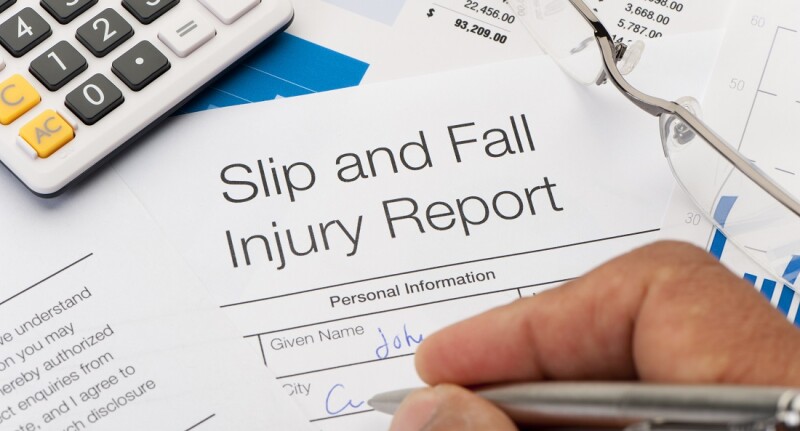 Close up of Slip and Fall injury Form