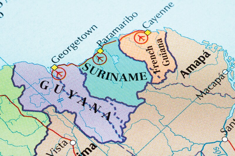 Guyana Suriname map