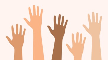 Multiethnic Diverse Hands Raised Up