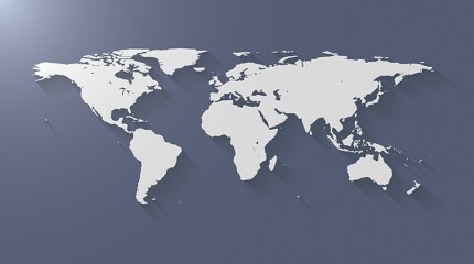 Vector equirectangular projection world map. Layered and grouped for easy editing.