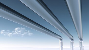 Three Pipelines in front of a clear blue sky