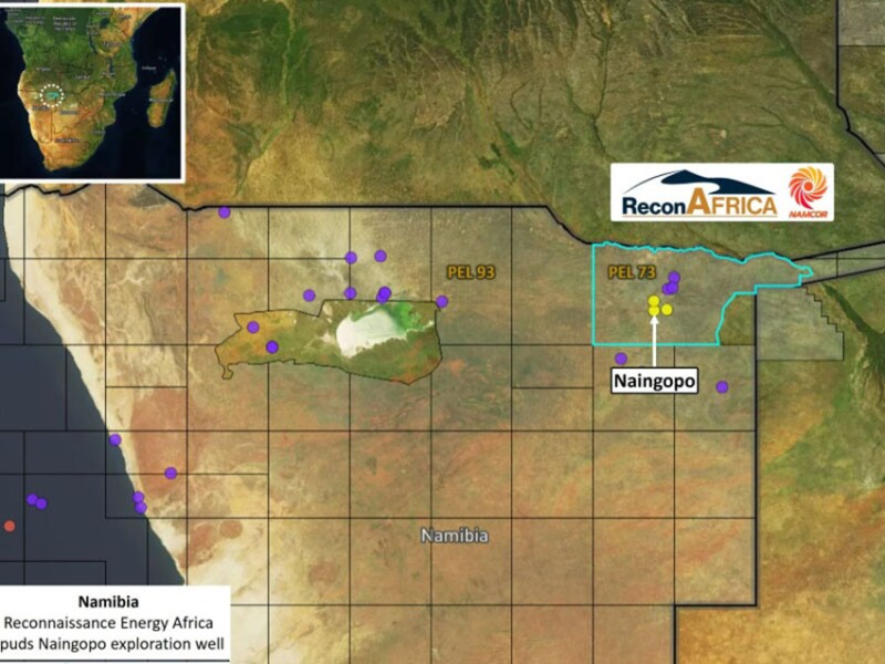 ReconAfrica estimated 90 days to drill the Naingopo well and expects to strike various reservoir intervals containing oil and natural gas. 