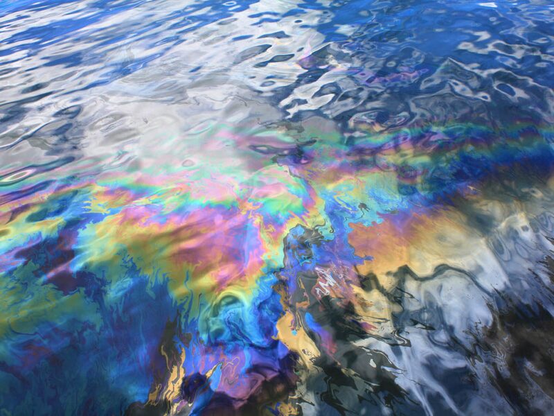 Oil stain on water