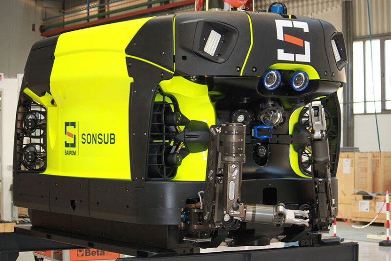 Fig. 3—The Hydrone-R at Saipem’s Sonsub center for development and industrialization of drones in Marghera (Venice). Source: Saipem.