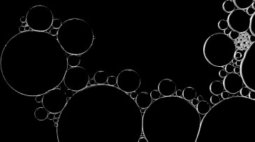 Black and white bubble background.