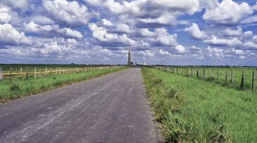 Road from oil rig