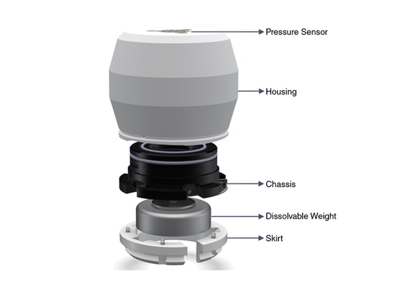 Mechanical parts of the autonomous logging tool.