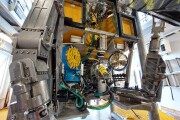 The ROV aboard the operations vessel.