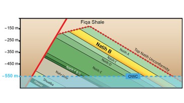 A cross section through the Natih sequence