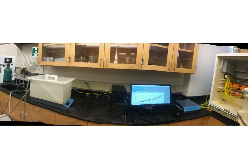 Laboratory experimental setup using pulse-flow respirometry.