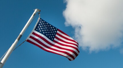United States' flag fluttering in the wind