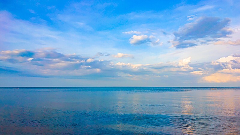 Beautiful sea landscape in morning Thailand.Horizontal sea with sky background.Sea view and cloudy.