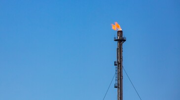 Refinery flare - Burning of dangerous gases in the oil field.
