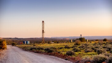 Drilling Fracking Rig in the Desert