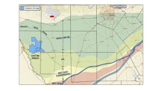 Fig. 1—The Eagle Ford Trend within the Maverick Basin at Chittim Ranch.