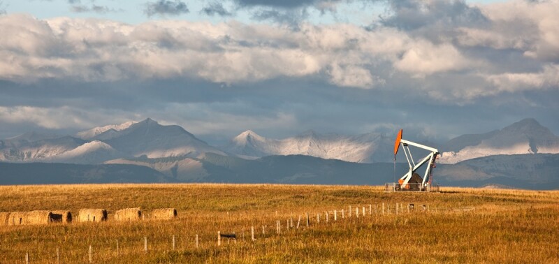 Oil Rig in Alberta in Fall