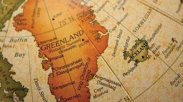 Old map depicting Greenland and Iceland