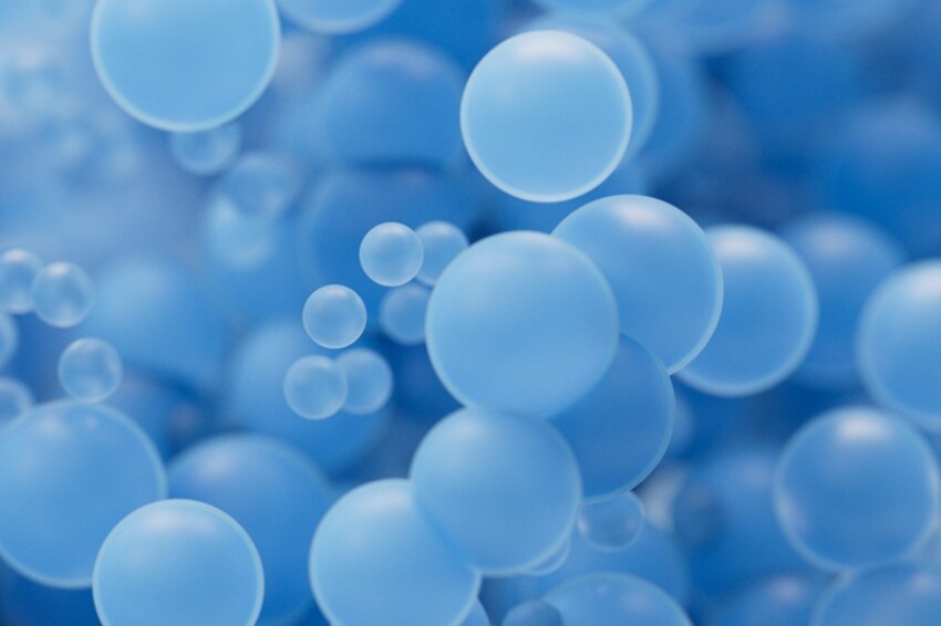 Abstract dense particles spheres background, 3d rendering.