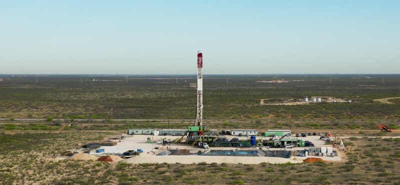 Aerial Shot of a Gas Well in Texas on Sunny Day