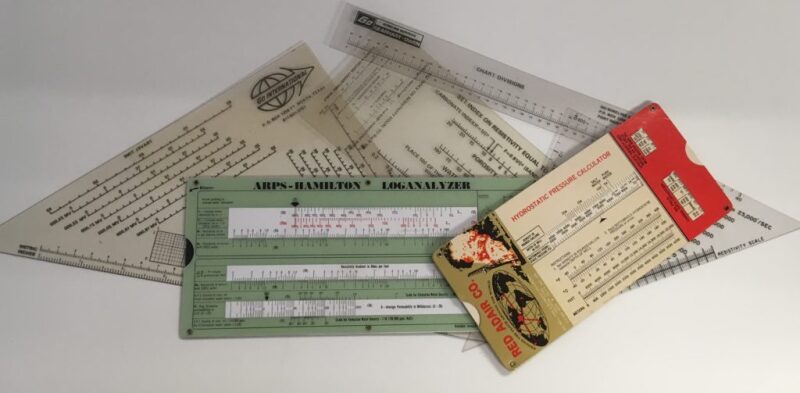Some handy oilfield calculators from the days of the slide rule.