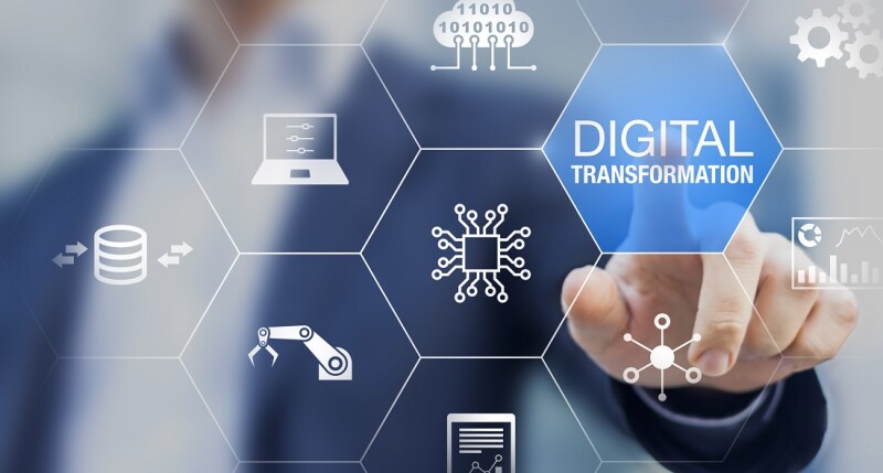 Digital transformation technology strategy, digitization and digitalization of business processes and data, optimize and automate operations, customer service management, internet and cloud computing