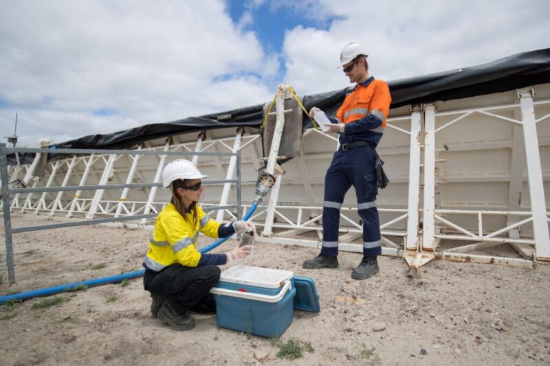 Scientists collecting water samples