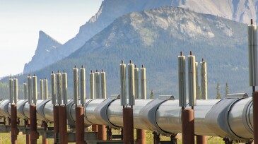 Trans-Alaska Pipeline System with mountains