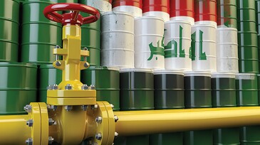 Barrels of oil behind a pipeline.