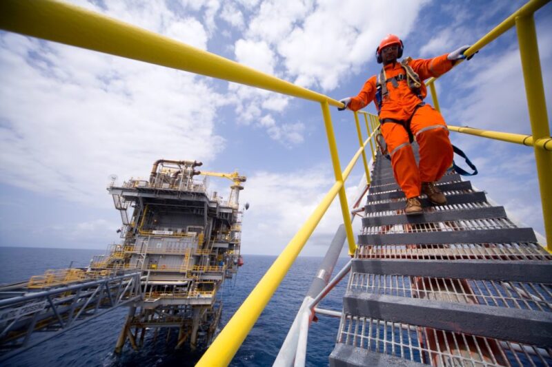 Worker on BP's Trinidad platform