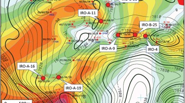 Well locations in Iro field, Ui2 reservoir