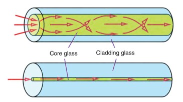 Multi-mode and single-mode fiber.