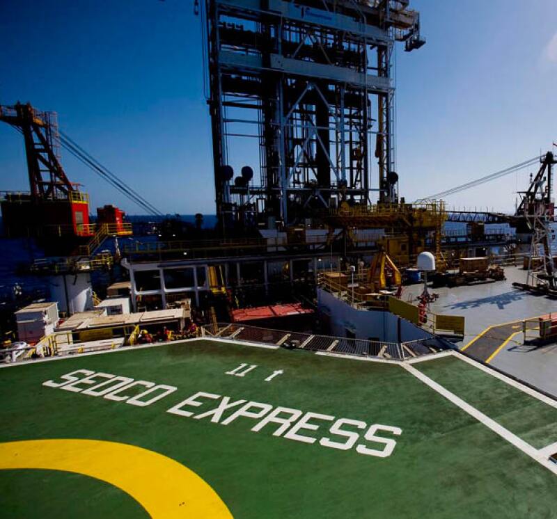 The Sedco Express drilling raft used to drill Leviathan 1 and 3, Tamar 4, 5, and 6, and a part of Dolphin-1 for Delek in the Eastern Mediterranean Sea. Source: Delek Group