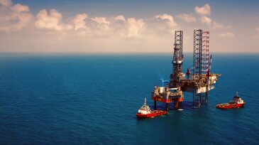 Offshore oil rig drilling platform