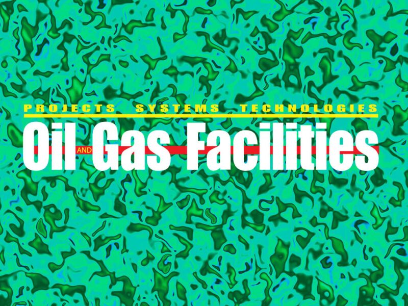 Oil and Gas Facilities logo on abstract background