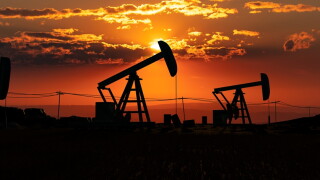 Oil pumps at the horizon.