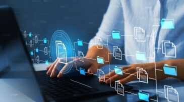 Document management system or DMS. Automation software to archiving and efficiently manage and information files. Knowledge and documentation corporate. Internet Technology Concept