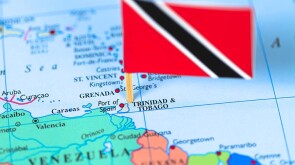 Map and flag of Trinidad and Tobago